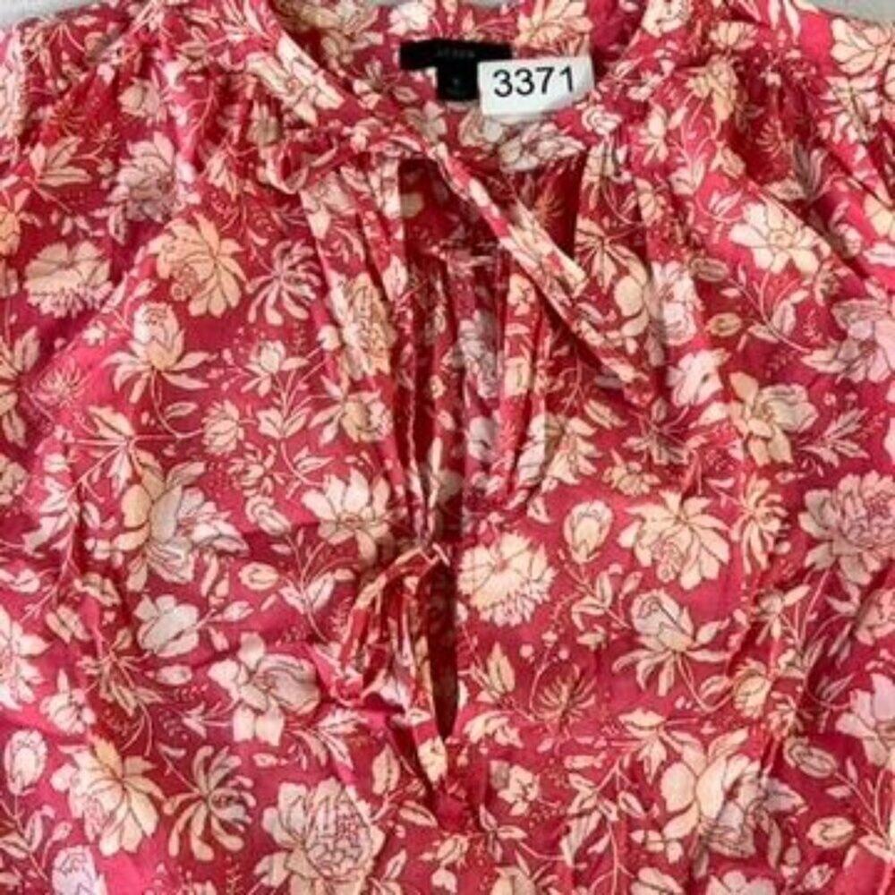 J Crew Cover Up Dress Womens Small Lightweight Long Sleeve Cotton Pink Floral - Picture 9 of 12